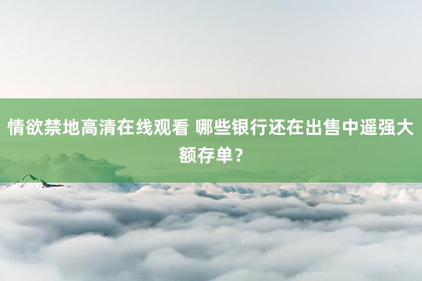 情欲禁地高清在线观看 哪些银行还在出售中遥强大额存单？