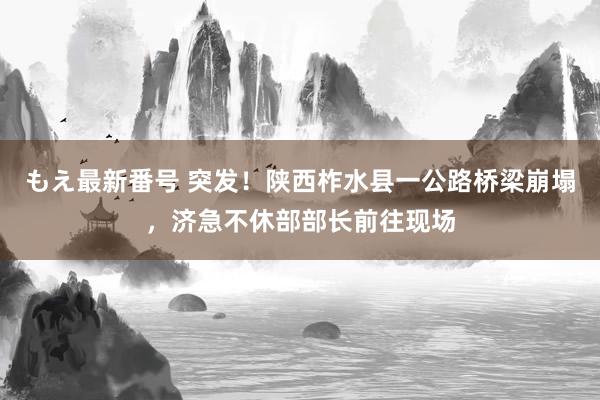 もえ最新番号 突发！陕西柞水县一公路桥梁崩塌，济急不休部部长前往现场