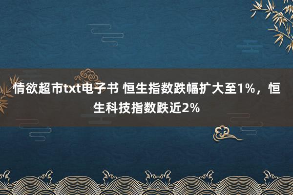 情欲超市txt电子书 恒生指数跌幅扩大至1%，恒生科技指数跌近2%