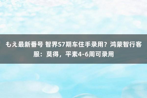 もえ最新番号 智界S7期车住手录用？鸿蒙智行客服：莫得，平素4-6周可录用