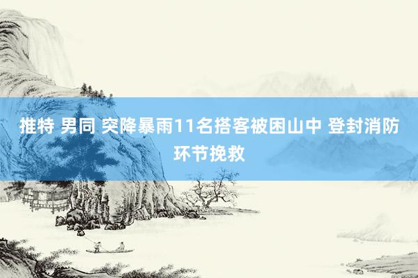 推特 男同 突降暴雨11名搭客被困山中 登封消防环节挽救